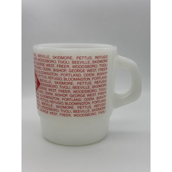 VINTAGE DAIRY QUEEN TEXAS CITIES TERMOCRISA MILK GLASS MUG RARE - Picture 2 of 9